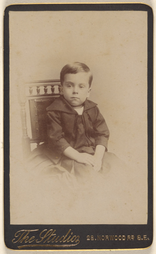 The Studio:[Unidentified little boy seated, printed in vigne,16x12"(A3)Poster