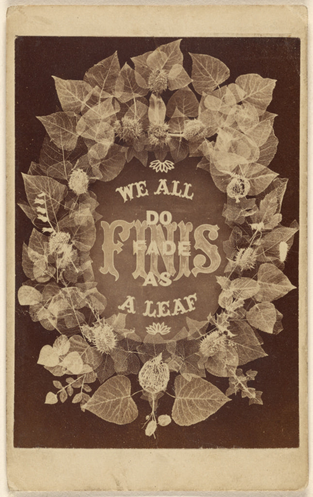 Unknown:We All Do Fade As a Leaf. Finis., Poster Print Wall Art