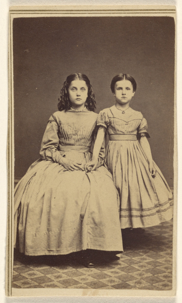 George P. Hopkins:[Two unidentified young girls, one seated,, Poster Print Wall Art