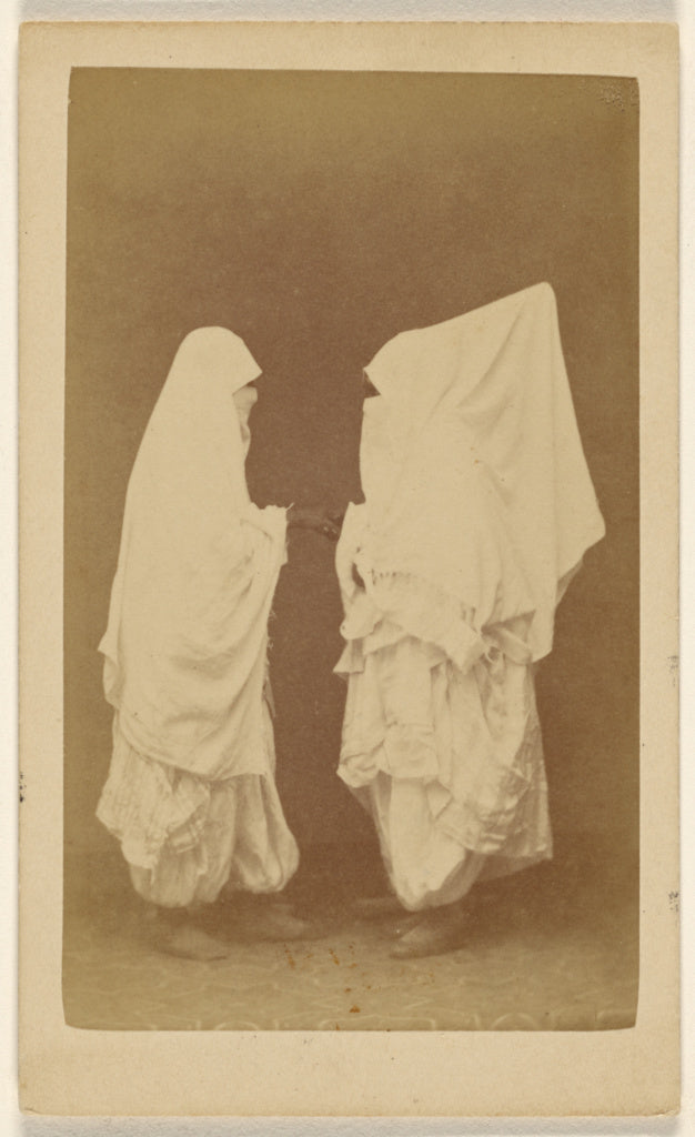 Claude-Joseph Portier:[Two Algerian woman in traditional cos,16x12