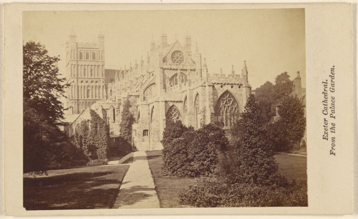 Unknown maker, British:Exeter Cathedral. From the Palace Gar,16x12