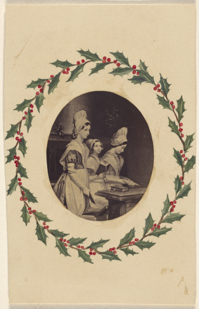 Unknown:[Copy of painting depicting three girls reading], Poster Print Wall Art