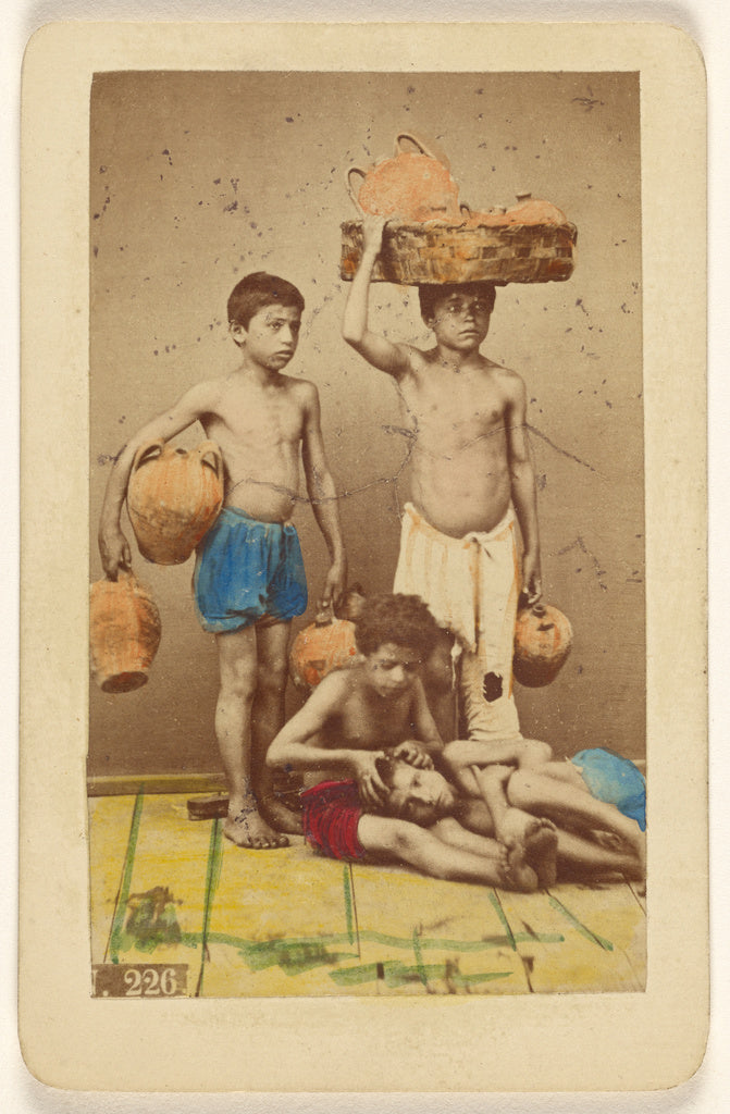 Giorgio Conrad:[Four unidentified boys: two standing with cl,16x12