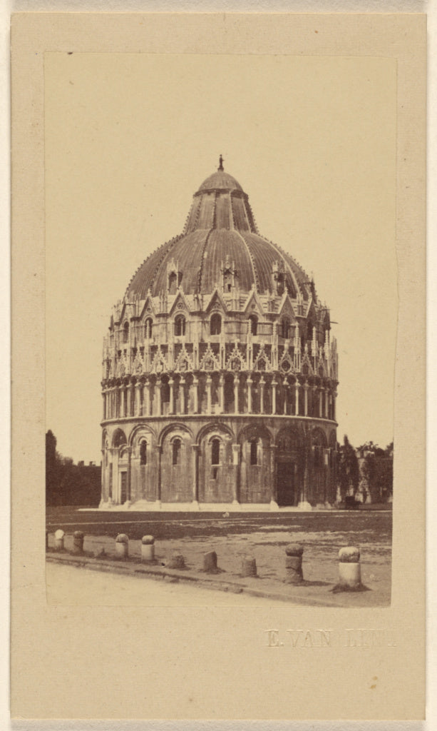Enrico Van Lint:Baptistry, Pisa., Poster Print Wall Art