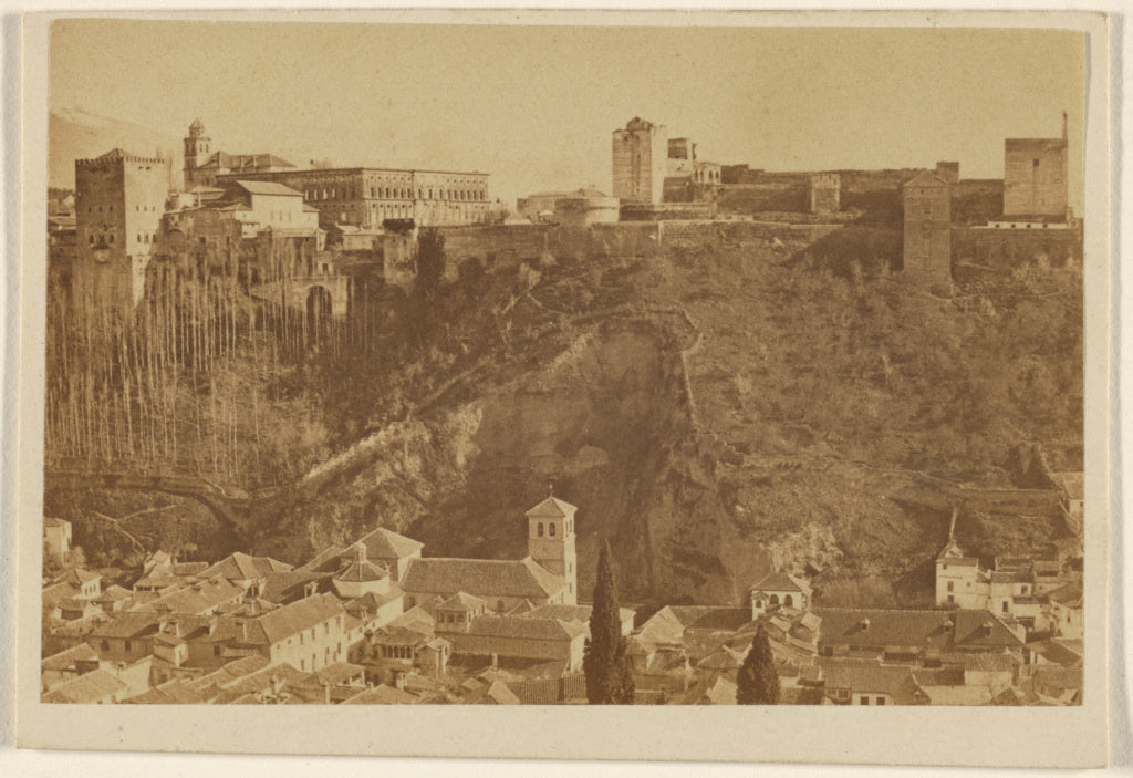 Unknown:[Long view of the Alhambra, Spain], Poster Print Wall Art