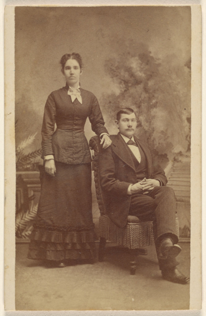 Frank Place:[Unidentified couple: woman standing with a man , Poster Print Wall Art