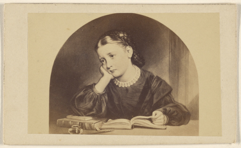Unknown:[Copy of a painting of a dejected looking young girl, Poster Print Wall Art