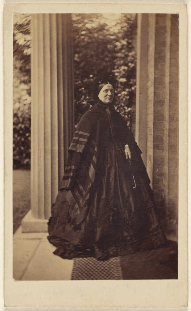 J.G. & E.G. Short:[Unidentified elderly woman standing outsi, Poster Print Wall Art