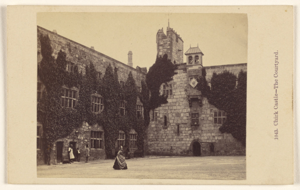 Francis Bedford:Chirk Castle - The Courtyard., Poster Print Wall Art