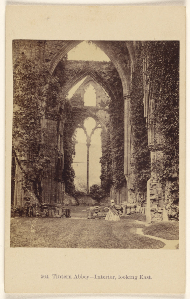 Francis Bedford:Tintern Abbey - Interior, looking East.,16x12