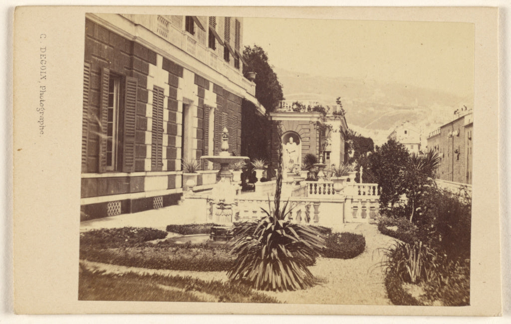 Celestino Degoix:Genova, Giardino villa & coniglietto, Poster Print Wall Art