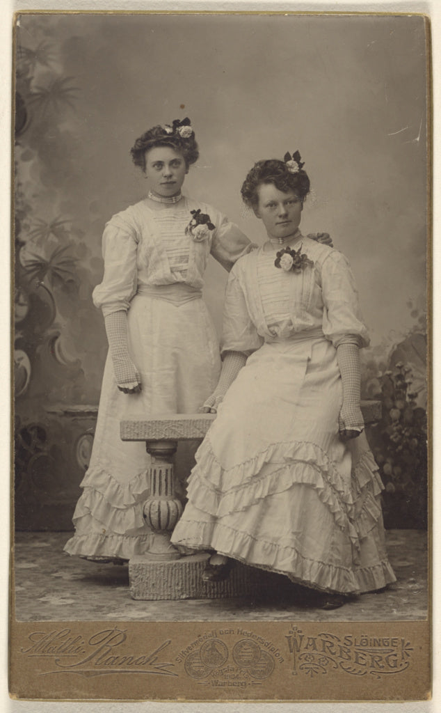 Mathilda Ranch:[Two unidentified women wearing identical whi,16x12