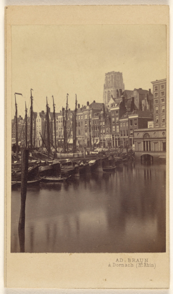 Adolphe Braun:Rotterdam. Vieux Port., Poster Print Wall Art