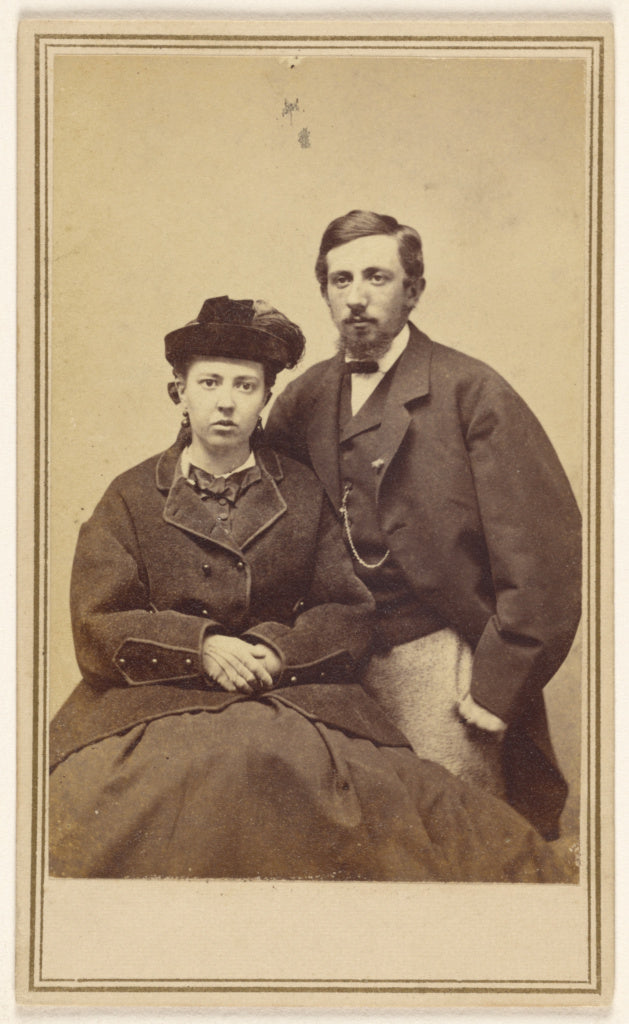 R.H. Dewey:[Unidentified couple: woman seated, man with a Va, Poster Print Wall Art
