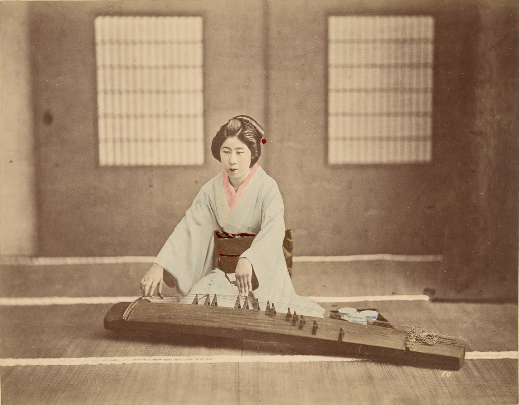 Unknown:[Japanese Woman Playing a Koto], Poster Print Wall Art