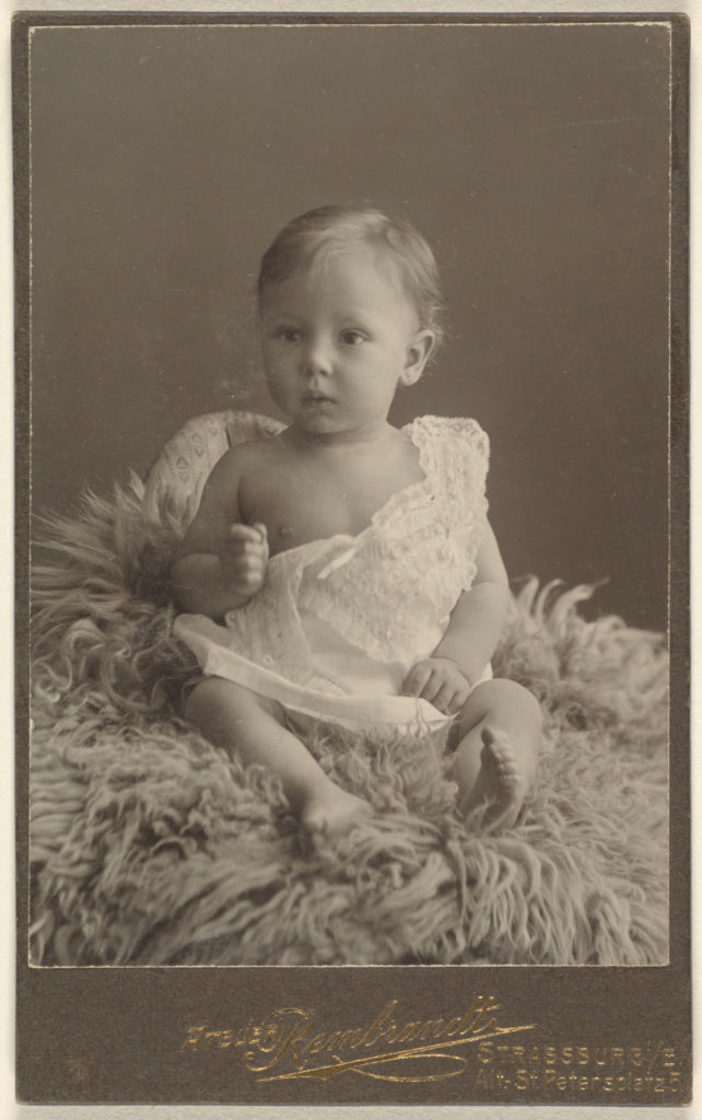 Atelier Rembrandt:[Unidentified baby seated on a lamb-skin r, Poster Print Wall Art