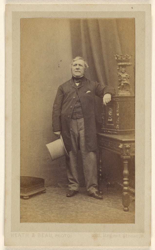 Heath & Beau:[Man standing, holding a top hat], Poster Print Wall Art