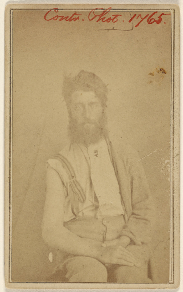 Unknown maker, American:[Unidentified Civil War victim, seat,16x12"(A3)Poster