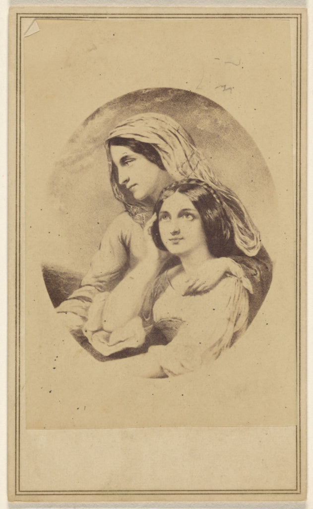 Unknown:[Copy of an unidentified painting of two women, one , Poster Print Wall Art