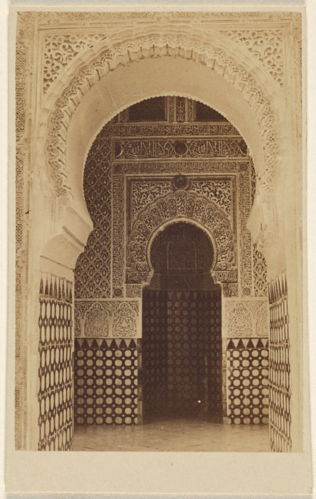 Unknown:[Interior view of archways, the Alhambra], Poster Print Wall Art