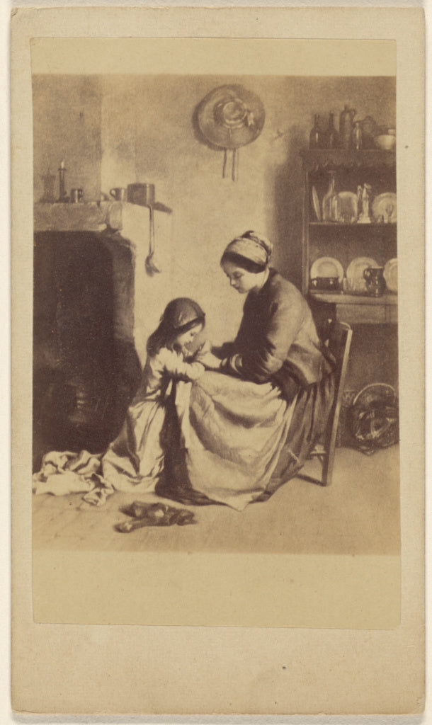 Unknown:Childs' Prayer. [copy of a painting], Poster Print Wall Art