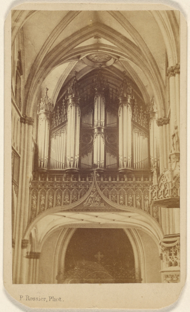 Pierre Joseph Rossier:[Interior of Cathedral at Fribourg, Fr, Poster Print Wall Art