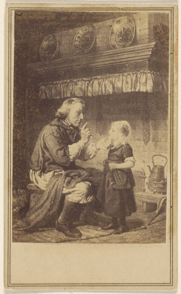 Unknown:[Copy of a painting depicting a man seated holding t, Poster Print Wall Art