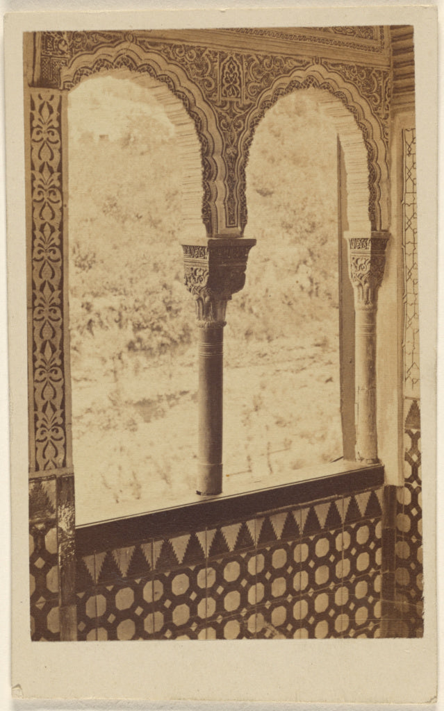Unknown:[Double archway, looking to outside, the Alhambra], Poster Print Wall Art