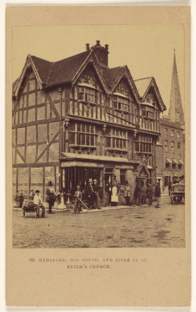 Francis Bedford:Hereford, Old House, and Spire of St. Peter', Poster Print Wall Art