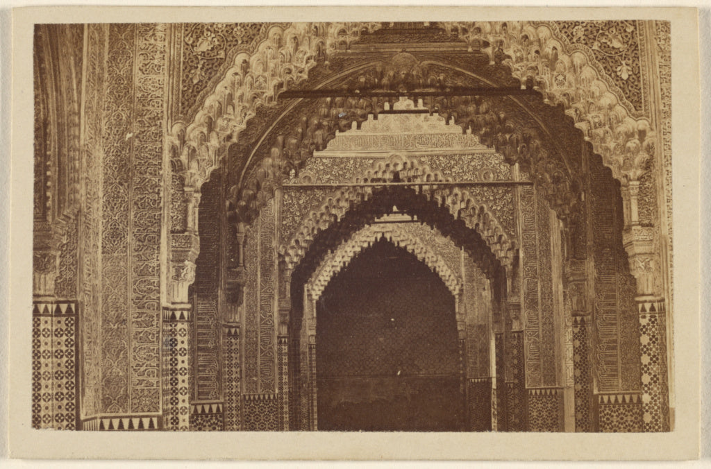 Unknown:[Interior view of multiple archways, the Alhambra], Poster Print Wall Art