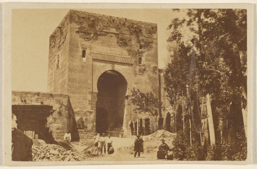 Unknown:[The entrance to the Alhambra, with workmen in front,16x12"(A3)Poster