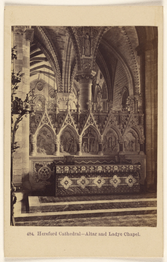 Francis Bedford:Hereford Cathedral - Altar and Ladye Chapel.,16x12