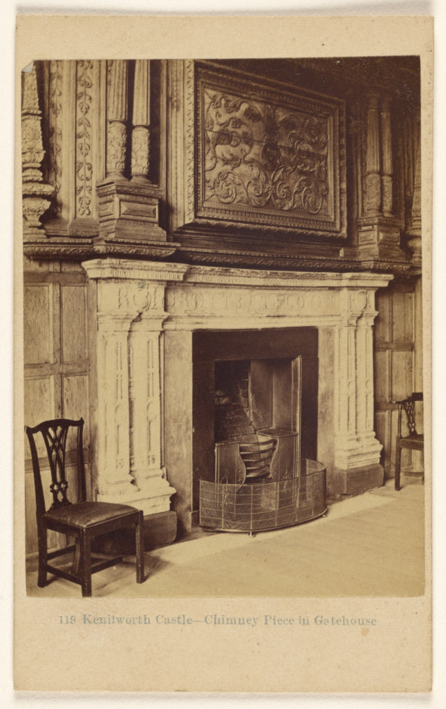 Francis Bedford:Kenilworth Castle - Chimney Piece in Gatehou, Poster Print Wall Art