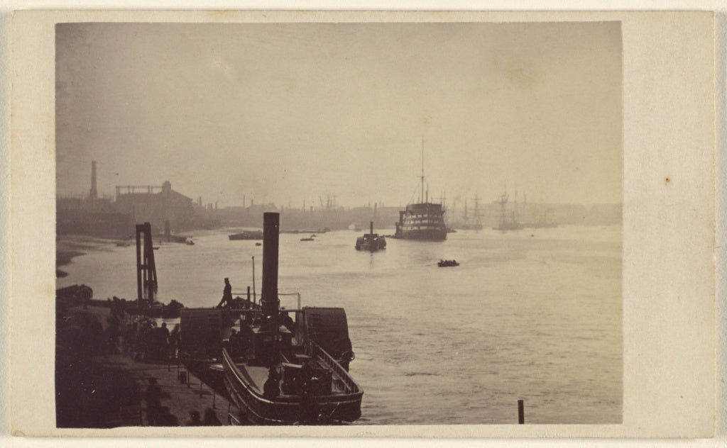 Ludwig Schultz:[Harbor with ships at Greenwich, England], Poster Print Wall Art
