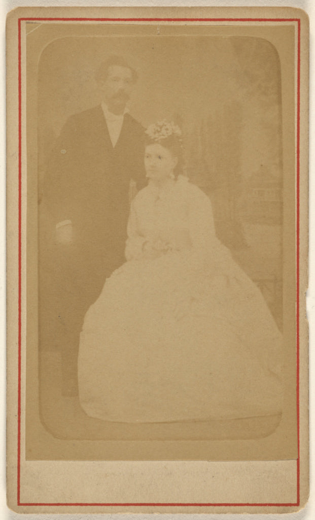 Pestel:[Unidentified couple: man with moustache standing, wo, Poster Print Wall Art
