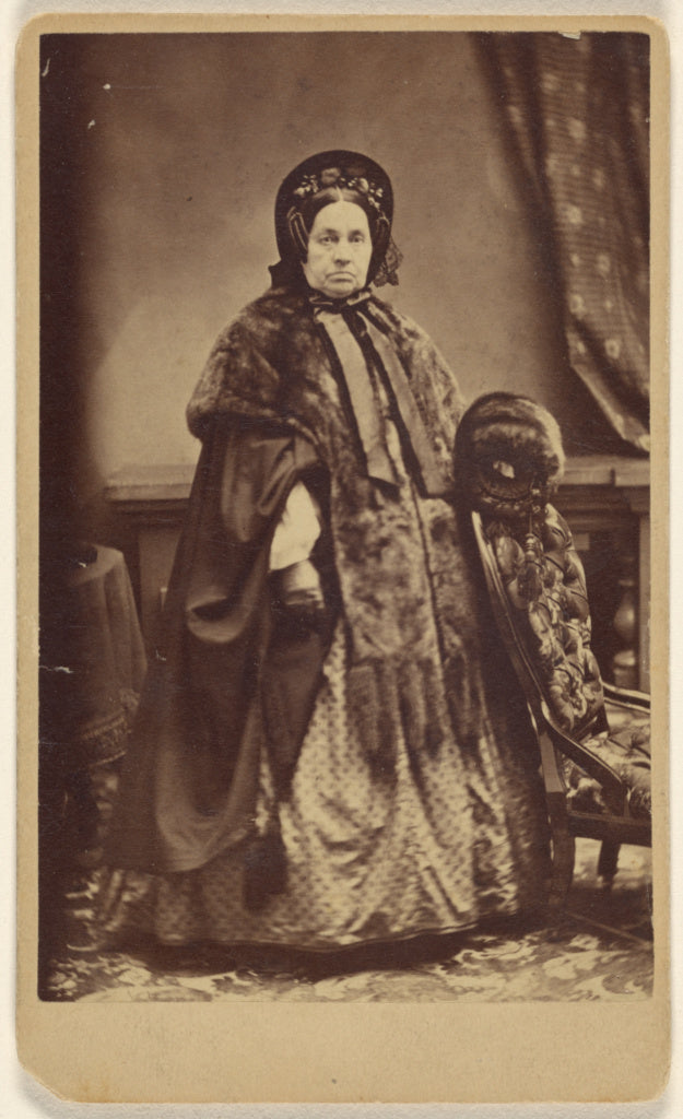 Partridge:[Unidentified elderly woman wearing a fur coat and, Poster Print Wall Art