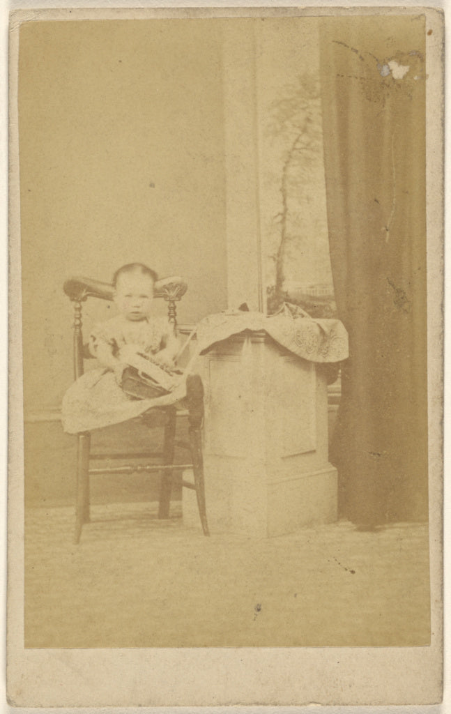 Unknown:[Unidentified little girl seated with a book in her , Poster Print Wall Art