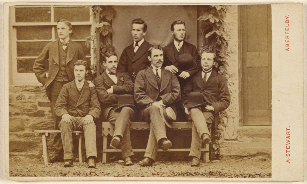 A. Stewart:[Group of seven unidentified men: four seated, th, Poster Print Wall Art