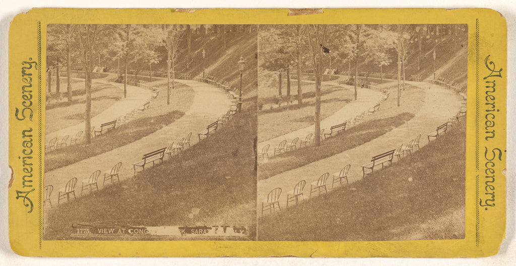 Unknown maker, American:View at Congress Park, Saratoga, New, Poster Print Wall Art