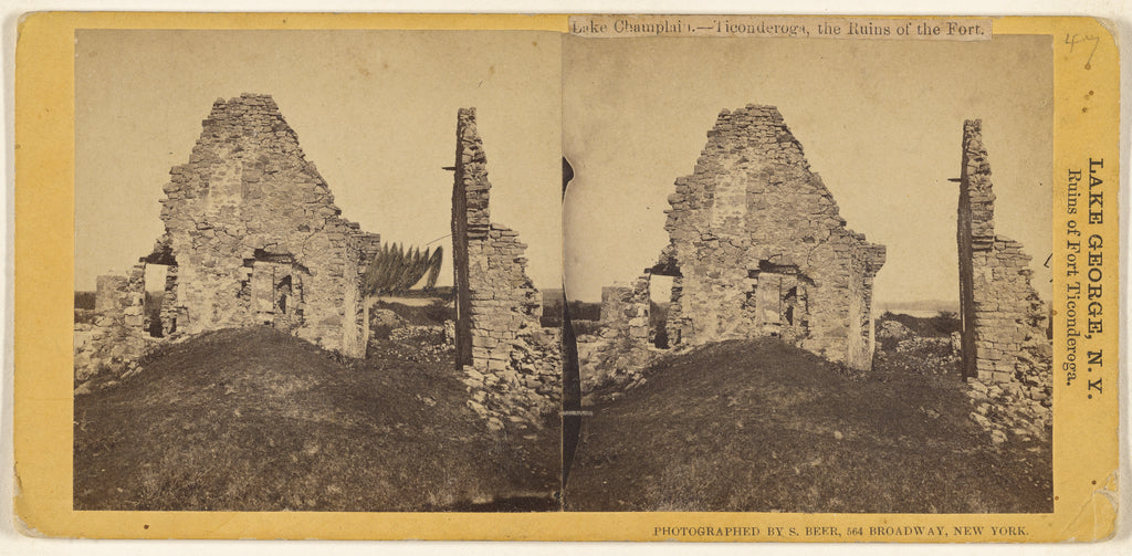 Sigismund Beer:Lake Champlain. - Ticonderoga, the Ruins of t, Poster Print Wall Art