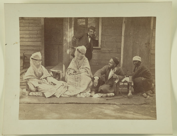 Unknown maker, Egyptian:[Men and women smoking],16x12