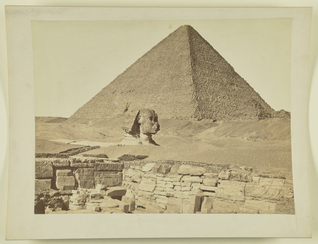 Unknown maker, Egyptian:[Great Sphinx and pyramid, Giza], Poster Print Wall Art