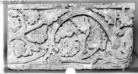 :Fragment of a Frieze with Vine Scrolls Bearing Grapes 6th–7-16x12"(A3) Poster