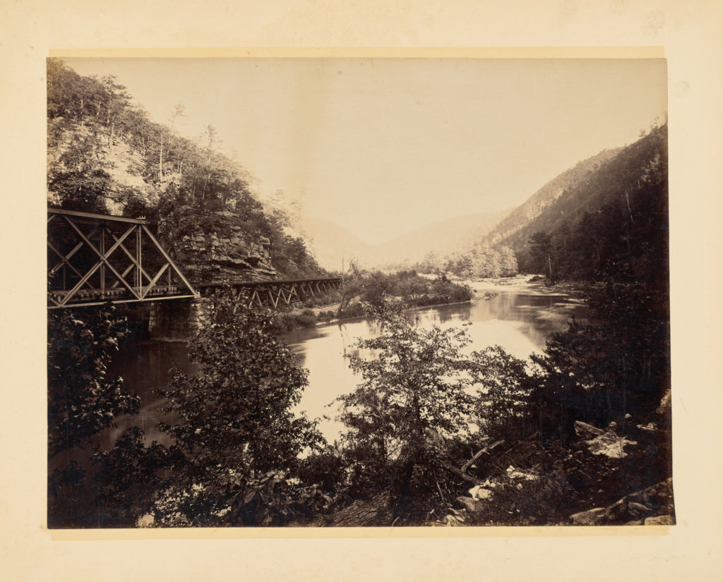 John K. Hillers:[Railroad Tracks and River], Poster Print Wall Art