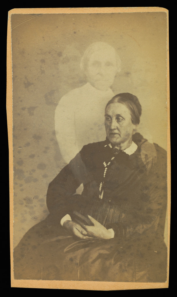 William H. Mumler:[Unidentified elderly woman seated, three ,16x12