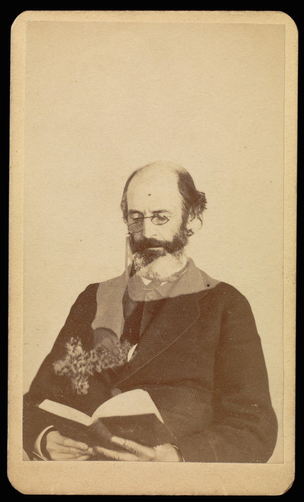 William H. Mumler:[Unidentified balding, bearded man reading,16x12"(A3)Poster