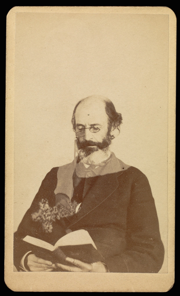 William H. Mumler:[Unidentified balding, bearded man reading,16x12