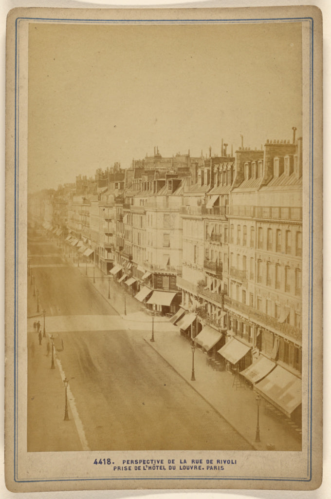 Unknown:Perspective de la rue de Rivoli, prise de l'Hotel du, Poster Print Wall Art