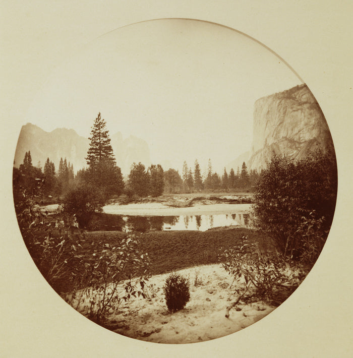 Carleton Watkins:Down the Valley, Yosemite,16x12