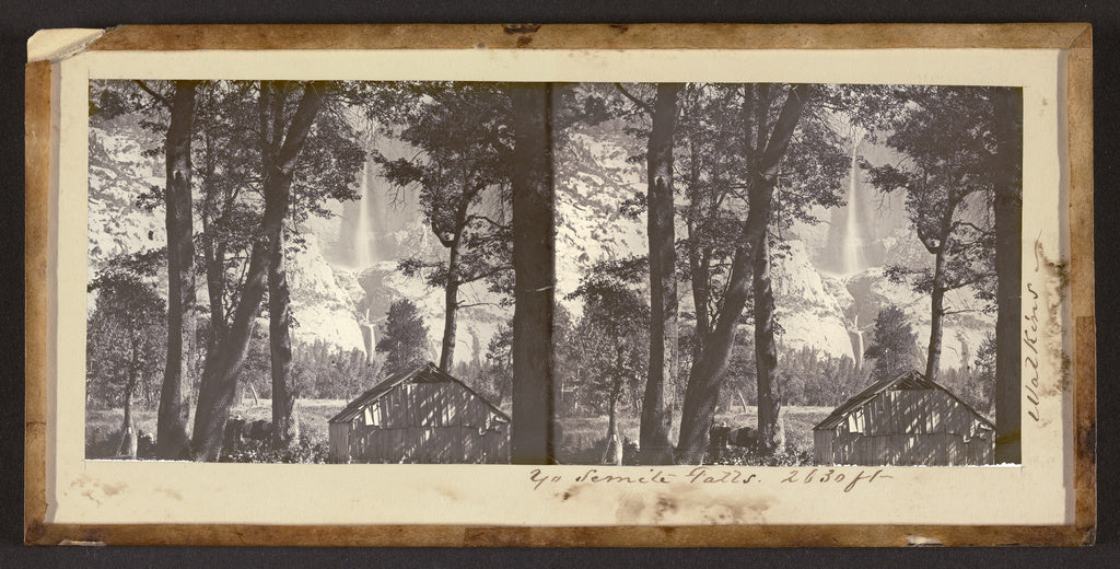 Carleton Watkins:Yo Semite Falls. 2630 ft., Poster Print Wall Art